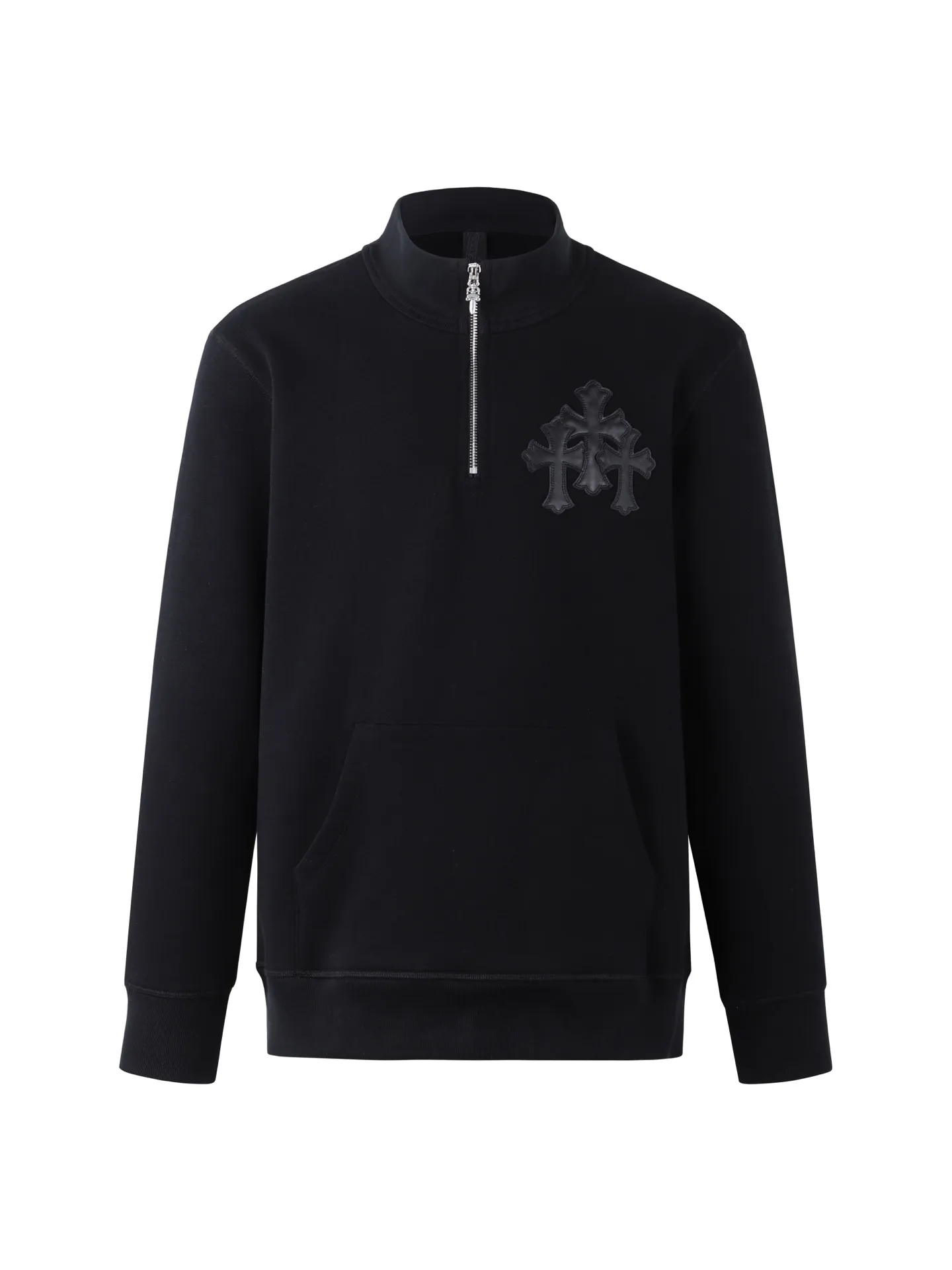 P450 Chrome Hearts 25SS leather cross half-zip long-sleeved sweatshirt ●Authentic product purchased and developed by 22719 ●480g linen-feel combed cotton fabric ●430g 1*1 matching high-end brand rib ●Fabric fermentation ●Template embroidery ●Customized 1:1 leather ●Customized 1:1 back label ●Customized 1:1 zipper ●Customized 1:1 trademark ●Fit version ●Size: S M L XL ●Model number: 2013/4B#10